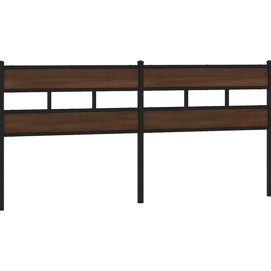 Vidaxl Tête de lit de remplacement chêne marron 200 cm acier et bois d'ingénierie