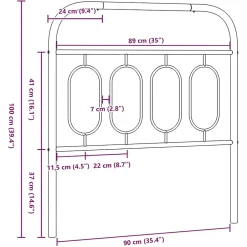 Vidaxl Tête de lit de remplacement métal blanc 90 cm Clearance