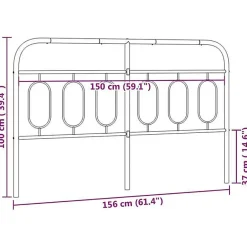 Vidaxl Tête de lit de remplacement métal blanc 150 cm