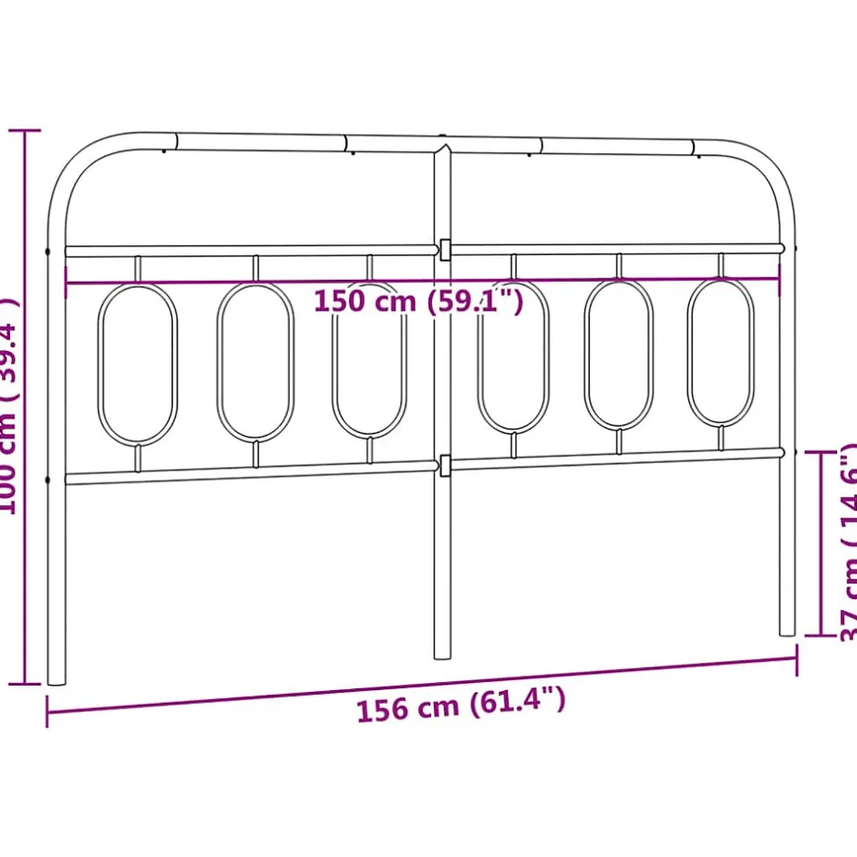 Vidaxl Tête de lit de remplacement métal blanc 150 cm