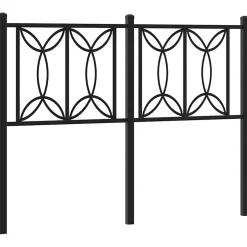 Vidaxl Tête de lit de remplacement métal noir 120 cm