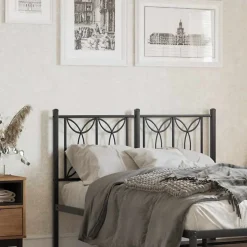 Vidaxl Tête de lit de remplacement métal noir 120 cm