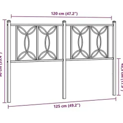 Vidaxl Tête de lit de remplacement métal noir 120 cm