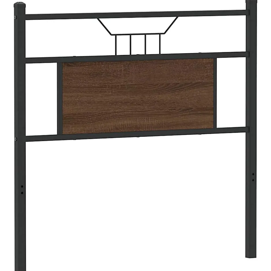 Vidaxl Tête de lit de remplacement chêne marron 80 cm bois d'ingénierie et acier