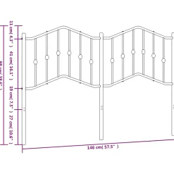 Vidaxl Tête de lit de remplacement métal noir 140 cm New