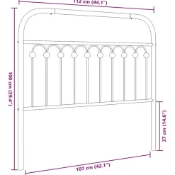 Vidaxl Tête de lit de remplacement métal noir 107 cm Clearance