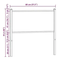 Vidaxl Tête de lit de remplacement chêne fumé 75 cm bois d'ingénierie et acier