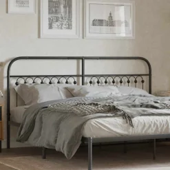 Vidaxl Tête de lit de remplacement métal noir 180 cm
