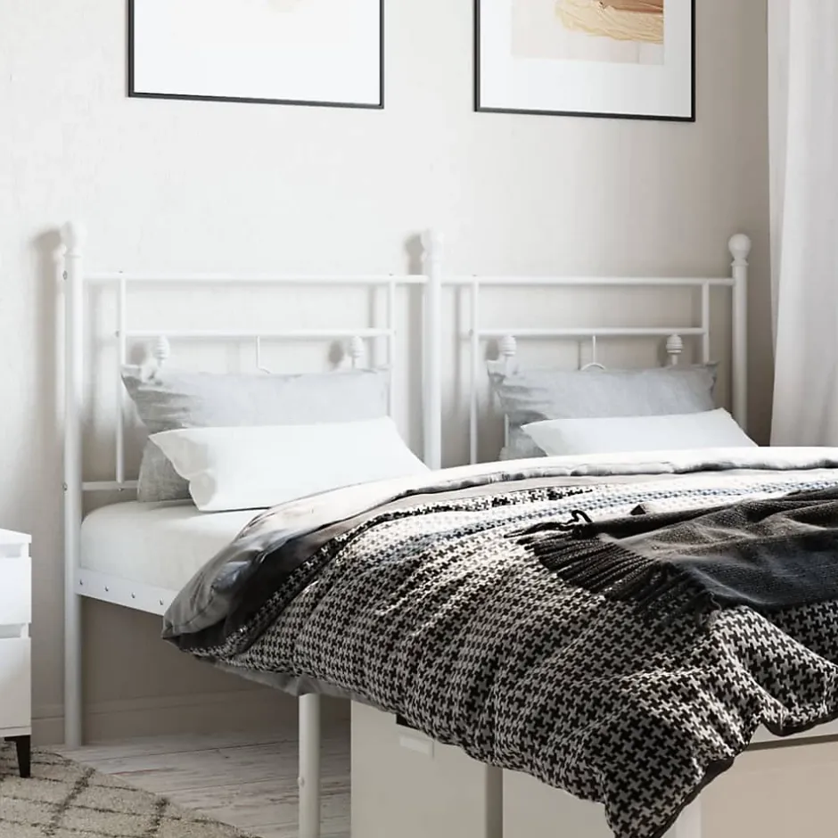 Vidaxl Tête de lit de remplacement métal blanc 160 cm