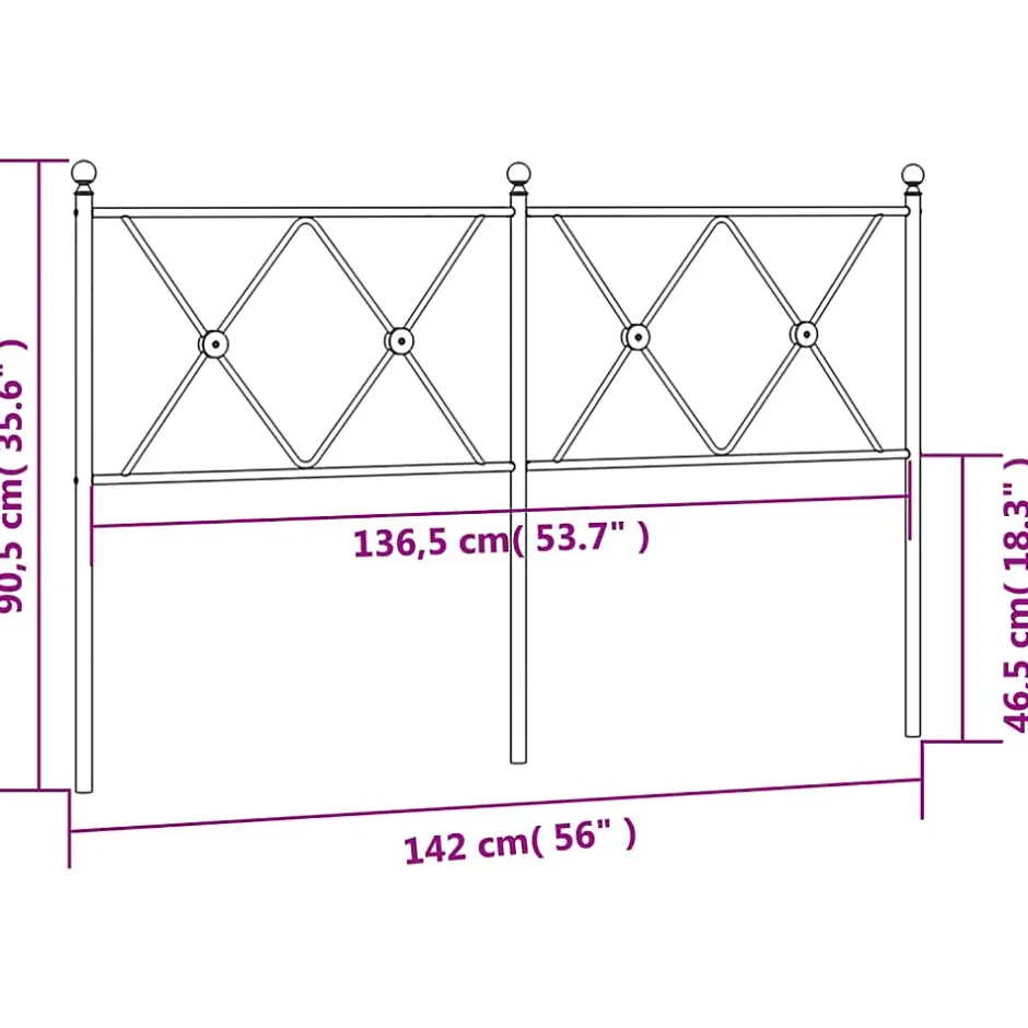 Vidaxl Tête de lit de remplacement métal blanc 137 cm Sale