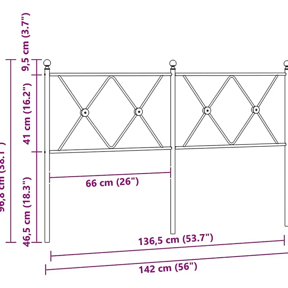 Vidaxl Tête de lit de remplacement métal blanc 137 cm Sale