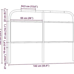 Vidaxl Tête de lit de remplacement chêne fumé 135 cm acier et bois d'ingénierie