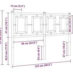 Vidaxl Tête de lit de remplacement métal blanc 120 cm