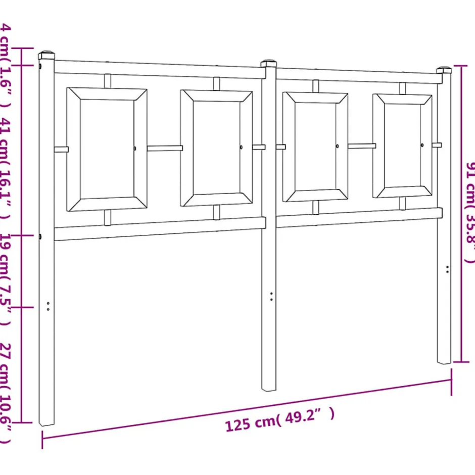 Vidaxl Tête de lit de remplacement métal blanc 120 cm