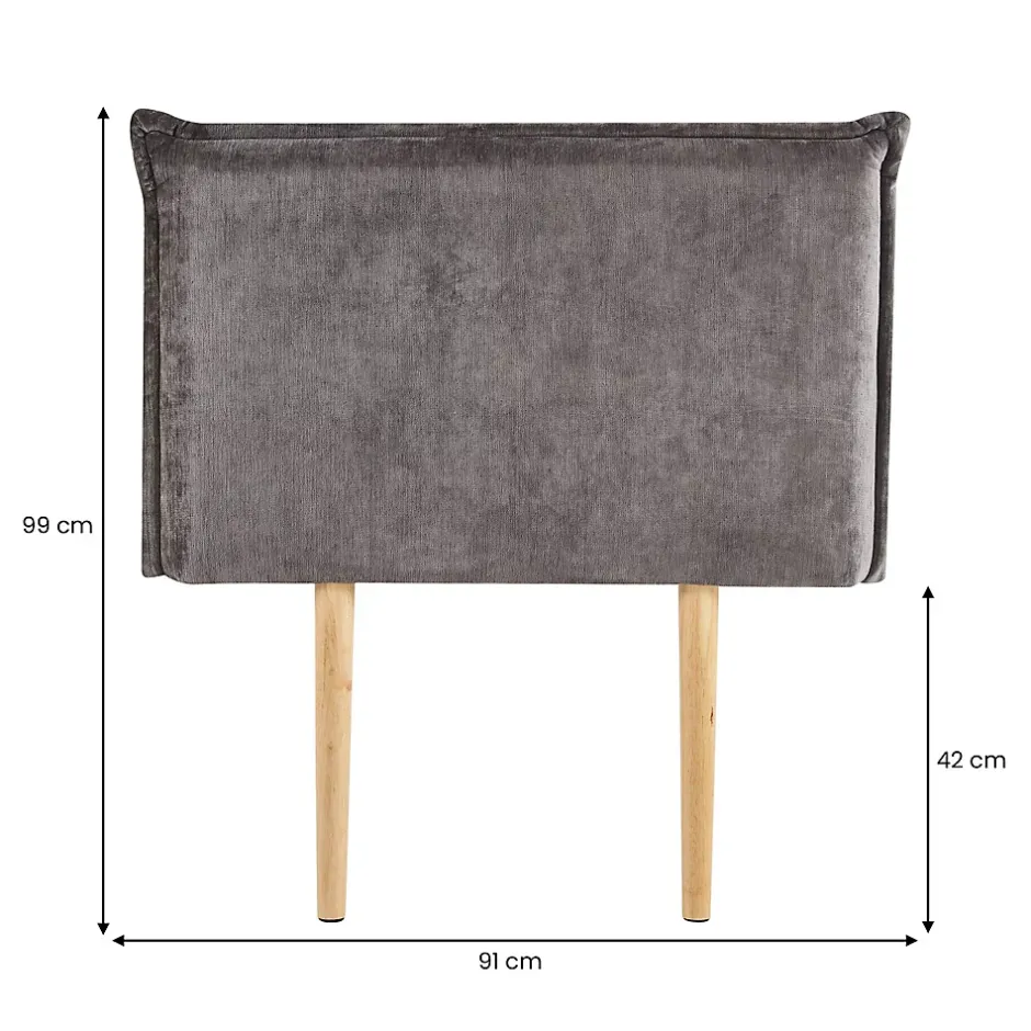 Idimex Tête de lit DELMO 90 sur pieds, en tissu - Gris Clearance