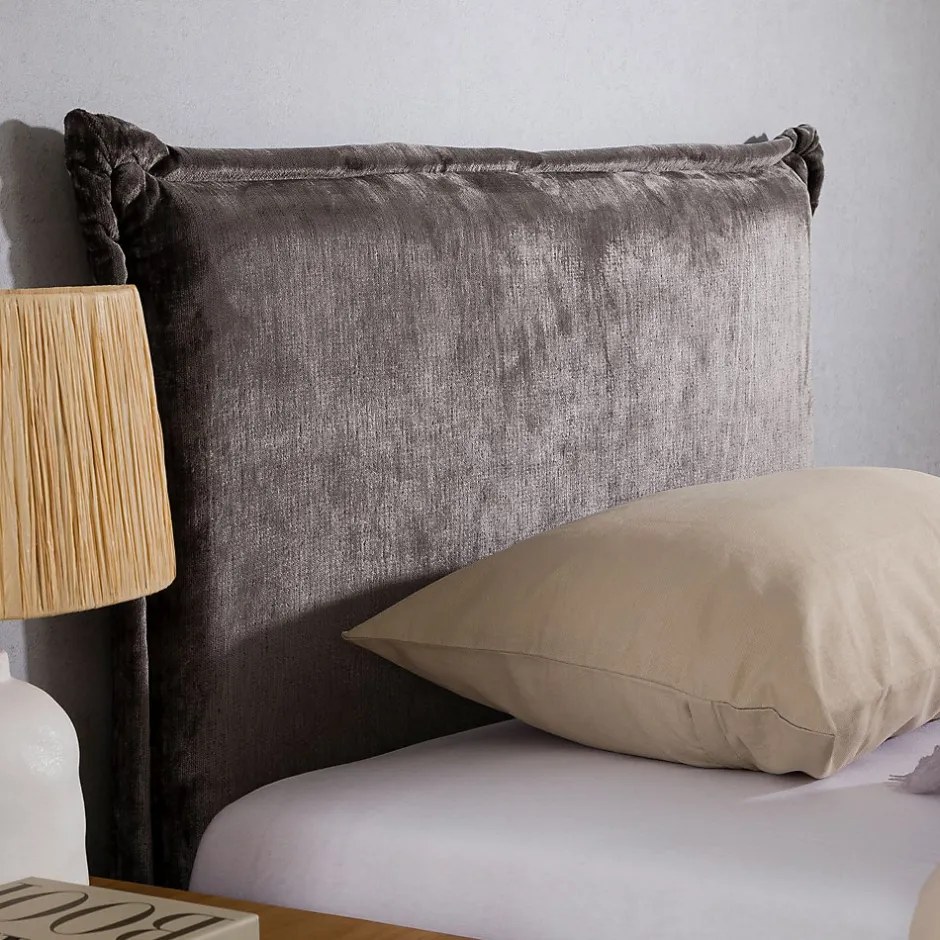 Idimex Tête de lit DELMO 90 sur pieds, en tissu - Gris Clearance