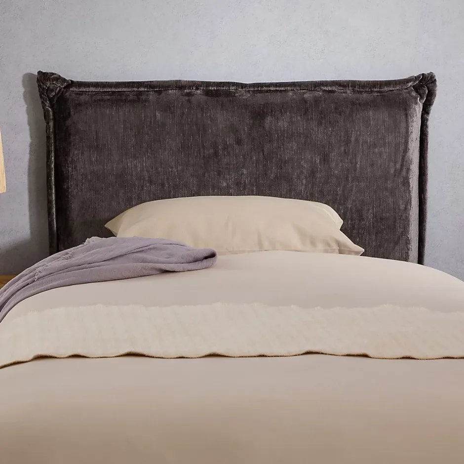 Idimex Tête de lit DELMO 90 sur pieds, en tissu - Gris Clearance