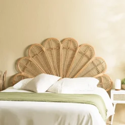Macabane Tête de lit demi-lune 140/160cm "fleur" rotin