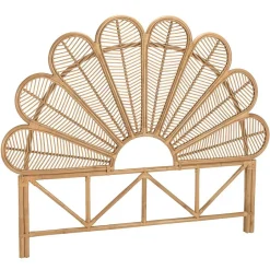 Macabane Tête de lit demi-lune 140/160cm "fleur" rotin