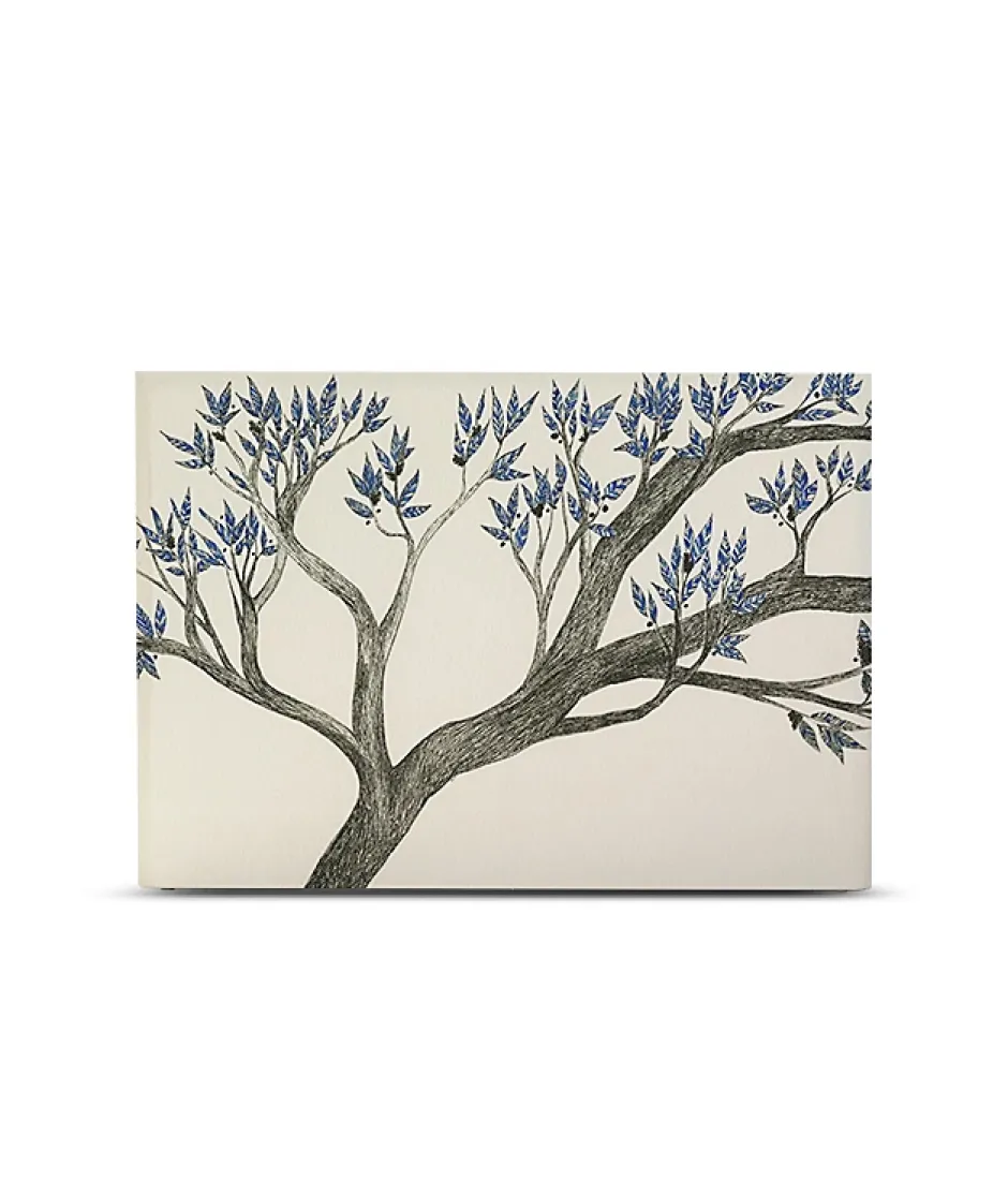 Bellecour Tête de lit déhoussable Arbre Bleu 140x110 cm New
