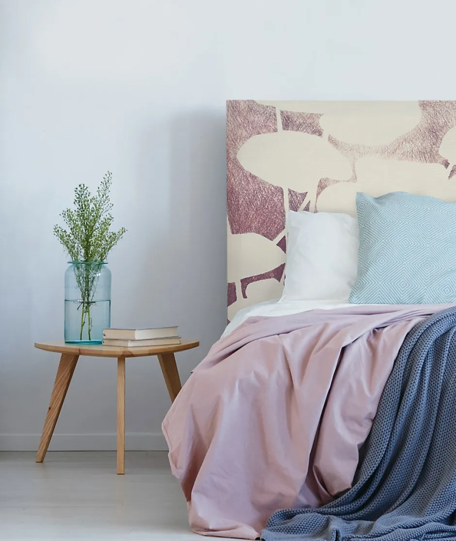 Bellecour Tête de lit déhoussable Haku 160x110 cm Coloris Rose pâle