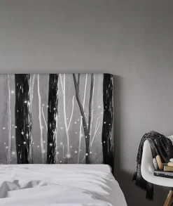 Bellecour Tête de lit déhoussable Lucioles 140x110 cm Coloris Noir