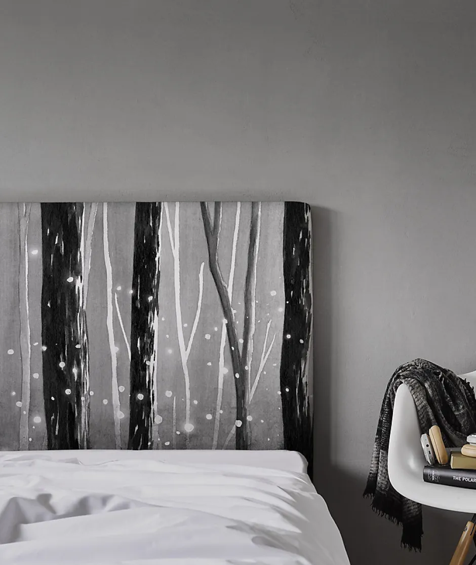 Bellecour Tête de lit déhoussable Lucioles 140x110 cm Coloris Noir