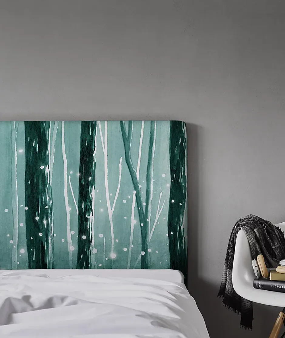 Bellecour Tête de lit déhoussable Lucioles 180x110 cm Coloris Vert Discount