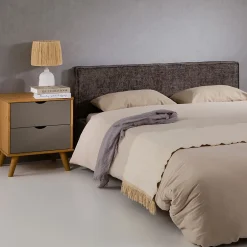 Idimex Tête de lit ELOWA 160 sur pieds, en tissu - Gris Sale