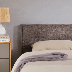 Idimex Tête de lit ELOWA 160 sur pieds, en tissu - Gris Sale