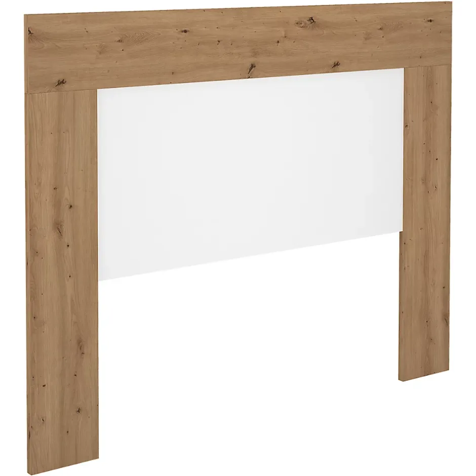 Pegane Tête de lit en bois coloris chêne Albar /blanc - Longueur 160 x Profondeur 25 x Hauteur 130 cm Online