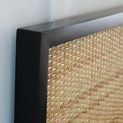 Bois Dessus Bois Dessous Tête de lit en bois d'acajou et rotin 160