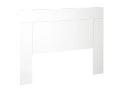 Pegane Tête de lit en bois et coton coloris blanc - Longueur 165 x Profondeur 2,5 x Hauteur 130 cm