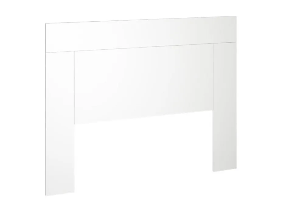 Pegane Tête de lit en bois et coton coloris blanc - Longueur 165 x Profondeur 2,5 x Hauteur 130 cm