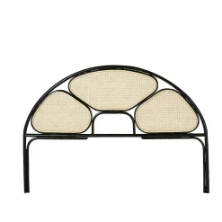 Bois Dessus Bois Dessous Tête de lit en cannage et rotin noir 160 cm