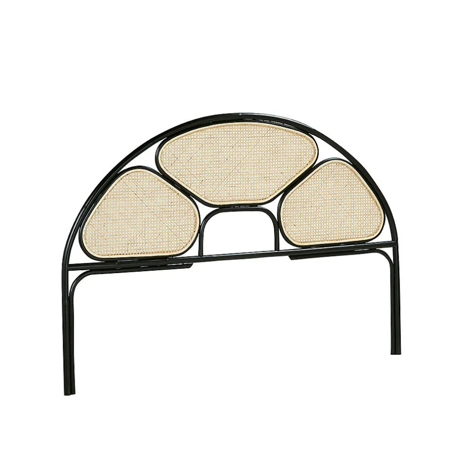 Bois Dessus Bois Dessous Tête de lit en cannage et rotin noir 160 cm