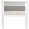 Pegane Tête de lit en pin coloris blanc et gris - Longueur 105 x Profondeur 4 x Hauteur 112 cm