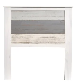 Pegane Tête de lit en pin coloris blanc et gris - Longueur 105 x Profondeur 4 x Hauteur 112 cm