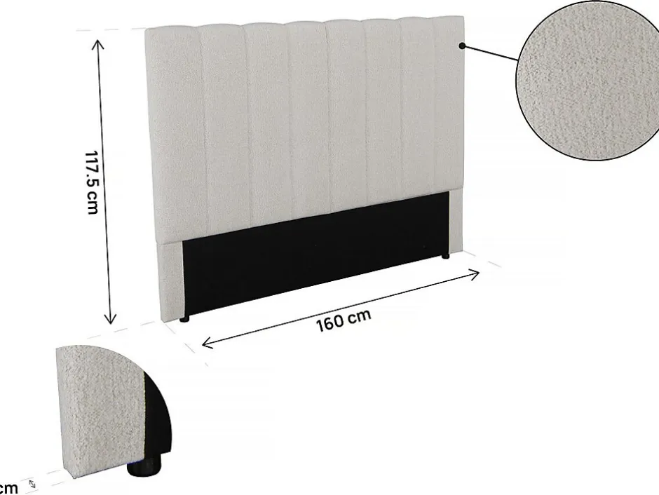 Habitat Et Jardin Tête de lit en tissu texturé "Val Thorens" Beige 160 cm
