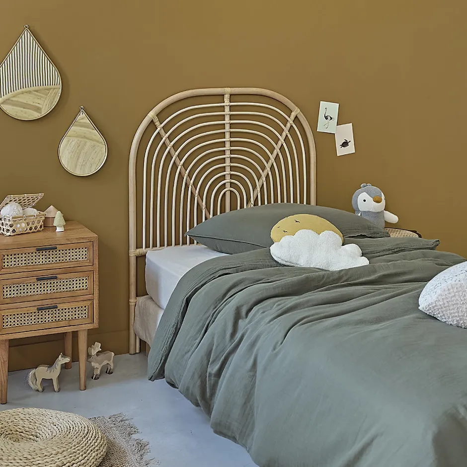 Berah Getah Tête de lit enfant arrondie en rotin 90 cm Sale