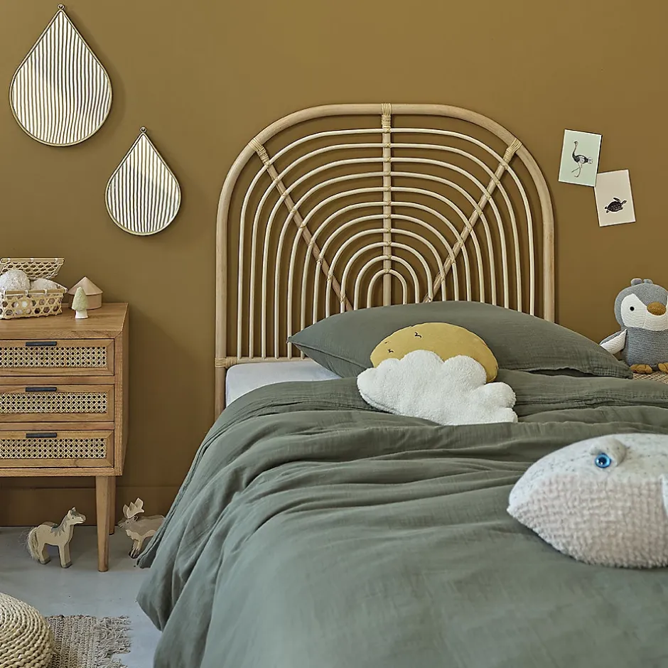 Berah Getah Tête de lit enfant arrondie en rotin 90 cm Sale