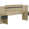 Vente-unique Tête de lit extensible avec chevets - 140/160 cm - Coloris : Naturel et noir - PARATI