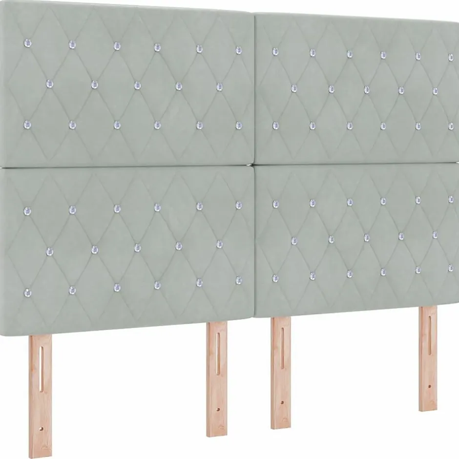 Vidaxl Tête de lit Gris clair 160 cm Velours Sale