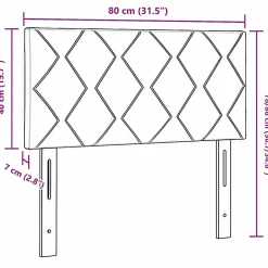 Vidaxl Tête de lit Gris foncé 80 cm Velours
