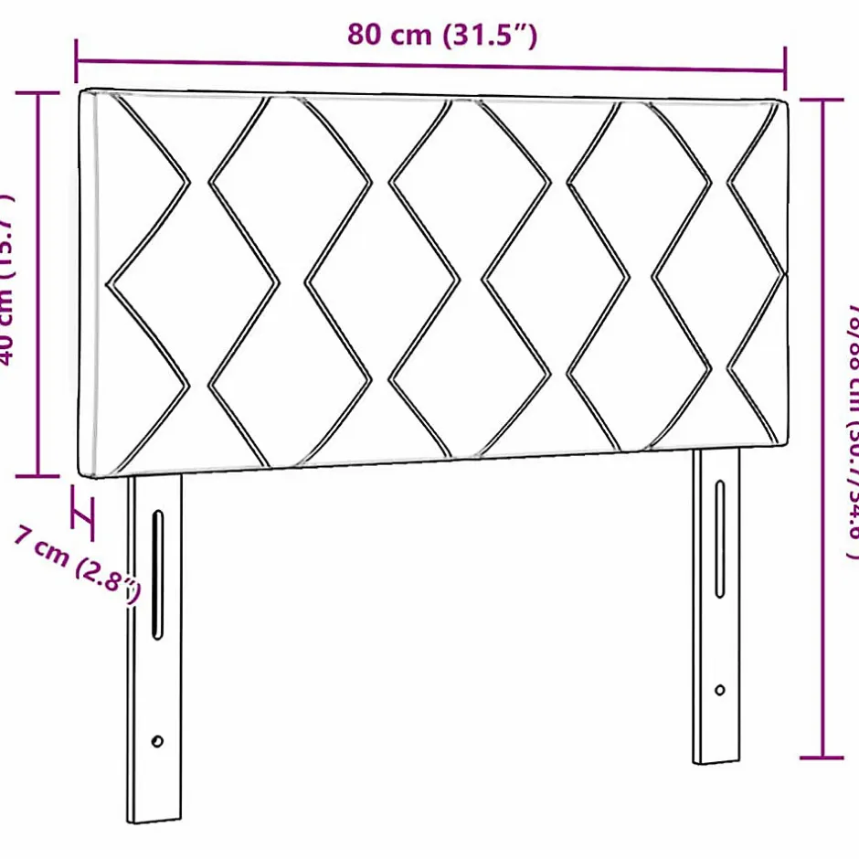 Vidaxl Tête de lit Gris foncé 80 cm Velours