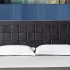 Vente-unique Tête de lit JENNA - 160 cm - Velours - Gris foncé Outlet