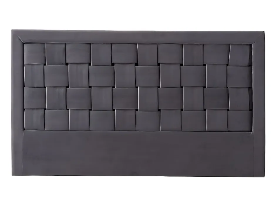 Vente-unique Tête de lit JENNA - 160 cm - Velours - Gris foncé Outlet