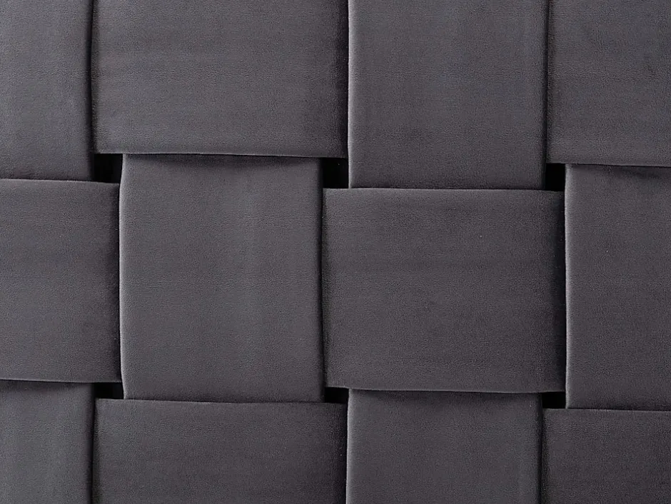 Vente-unique Tête de lit JENNA - 160 cm - Velours - Gris foncé Outlet