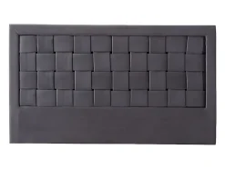 Vente-unique Tête de lit JENNA - 140 cm - Velours - Gris foncé