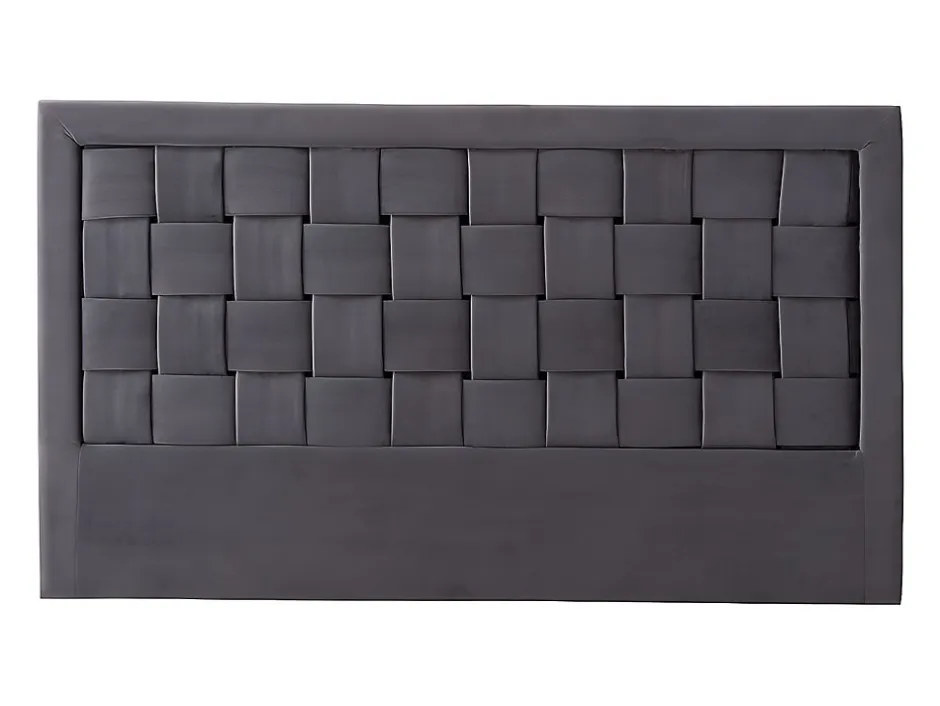 Vente-unique Tête de lit JENNA - 140 cm - Velours - Gris foncé